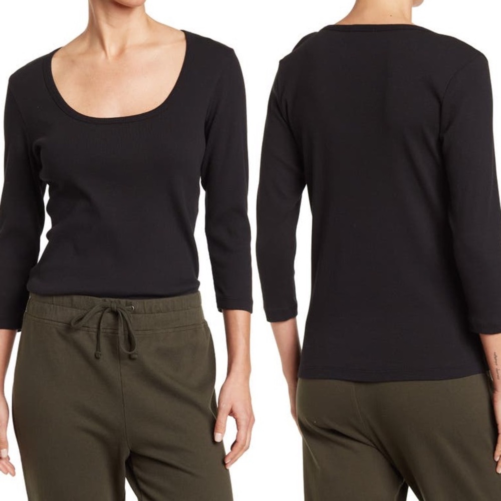 James’s Peres 3/4 scoop neck top
